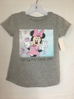 New Disney Minnie Mouse T Shirt Short Sleeve Girls Gray Many Sizes