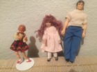 Vintage Miniature Dolls For Dollhouse Miniatures Family Of Three