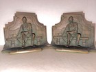 Abraham Lincoln Seated Bronze Bookends  4inches Tall 5 1 4 Inches Wide Nice Cond