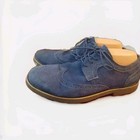 Mens Blue Suede Wingtips Dress Shoes Brogue Lace Up Oxford Alpine Swiss Beau  59