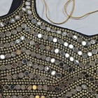 Black And Gold Mirror Work Choli For Women  Gold Detailing Embellished Blouse