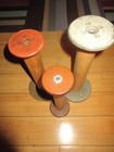 Vintage Antique Large Wood Spool Bobbin Industrial Textile Sewing Decor