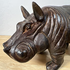 Bronze Metal Hippopotamus Modern Art Sculpture Made In Indonesia Heavy Hippo