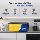 200ah 12v Lifepo4 Lithium Battery Deep Cycle Built-in Bms For Solar Rv Off-grid