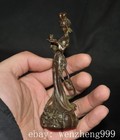 4 8 old Chinese Ancient Dynasty Bronze Beautiful Woman Woman Maid Statue