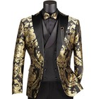 Vinci Men s Jacquard 3pc Modern Tuxedo W  Bow-tie - 36s-56l  4 Colors - New