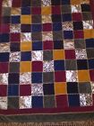 Vintage Field Gear Home Collection Crazy Quilt Blanket Velvet Patchwork 50 X 51
