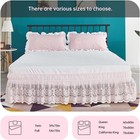 Wrap Around Ruffled Lace Bed Skirt 15 Inch Drop  Easy Fit Elastic Dust Ruffle