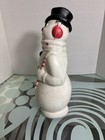 Vintage Empire Snowman Lamp Black Hat Edition Tabletop Christmas Blow Mold 1968