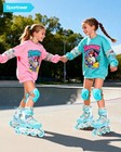 Inline Skates  4 Size Adjustable Kids Roller Skates With Protective Gear Set    