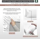 Pizuna 400 Thread Count White King Fitted-sheet Cotton 1pc 100  Long Staple C   
