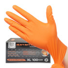 100pcs 8mil Heavy Duty Nitrile Gloves  Diamond Grip  Orange Latex  powder Free