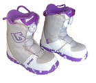Burton Youth Mini Grom Boa Snowboard Boots Size 1k Purple White Gray