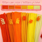600 Pcs Pipe Cleaners Craft  Yellow Pipe Cleaners  Chenille Stems Assorted Fuzzy
