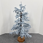 Handmade Wool Feather Christmas Tree 20  Gray Primitive Folk Art Wood Base