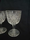 Set Of 2 Libbey Strawberry Diamond Brilliant Cut Glass Crystal Wine Glasses