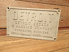 Vintage Antique Detroit Broach   Machine Co  Cast Aluminum Industrial Plate