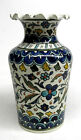 Antique Turkish Iznik Vase Persian Folk Art Pottery Kutahya Turkey Hand Painted