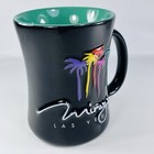The Mirage Hotel   Casino Las Vegas Black Green Ceramic Mug Palm Trees Logo Mint