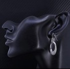 Vintage Fd Matte Textured Sterling Silver 925 Handmade Oval Dangle Earrings 