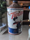 Rare Twang Root Beer Quart Cone Top Soda Can 32oz With Matching Cap