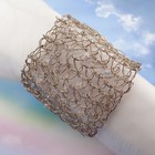 Vtg Artisan Sterling Silver Wired Wide Crystal Mesh 6  Wrap Bracelet 47 1 Grams