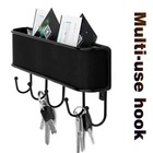Wall Mount Mail Key Hanging Holder Organizer 5 Key Hooks Mail Sorter Home Decor