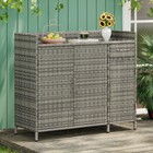 Outdoor Storage Cabinet     Weatherproof Rattan Bar Table W glass Top   Shelf