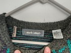 Vintage 80s 90s Mark Elliot Acrylic Nylon Sweater Genuine Leather Size Medium