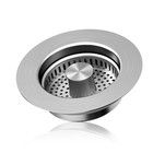 3 In 1 Kitchen Sink Drain Strainer Stopper Combo Pop Up Basket Stainless Steel