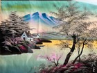 Japanese Silk Water Color Art Signed And Marked By The Artist  20  W 16  T