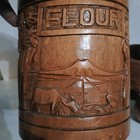 Vintage Tiki Wood Carved Canisters Mcm 60 s Hawaiian Decor
