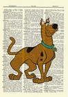 Scooby Doo Vintage Dictionary Art Print Poster Picture Cartoon Dog Wall Hanging