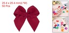 50pcs 1  Mini Satin Ribbon Bows For Diy Craft Party Decoration Burgundy