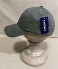  D E C K Y Men   s Vintage Distressed Cotton Chino Cap Hat Olive  One Size