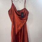 Bebe Women s Xs Red Satin Polyester Full Slip Solid Adjustable Straps Wireless