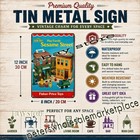 Classic Children s Tv Style Playhouse Toy Figures Reproduction Tin Sign Bathroom