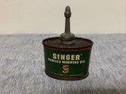 Vintage Singer Sewing Machine Oil Tin Advertising Lead Top