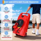 15 Gallon Fuel Can With Pump 10ft Hose Wheeled Gas Diesel Transfer Tank Caddy