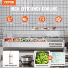 Vevor Countertop Refrigerated Salad Pizza Prep Station 140 W Glass Guard Etl