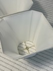 Set Of 2 White Hexagon Hardback Fabric Lamp Shades  Metal Spider Fitter E26