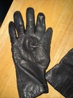Vintage 100  Black Leather Gloves Size Medium Lining Cashmere lambswool