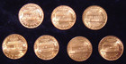 Set Of 7   Bu Set Of All 7 Varieties Of The 1982 Lincoln Memorial Cents