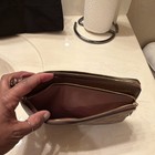 Coach Double Corner Zip Wristlet wallet Authentic Leather  Brown