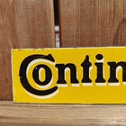 Vintage Continental Tyres Porcelain Enamel Metal Sign Size 10  X 2 5 