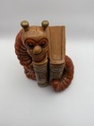 Bookworm Chalkware Bookends Vintage 1971 Progressive Art Products Orange