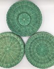 10 Vintage Retro Wicker Paper Plate Holder Green Rattan Picnic Bbq Camping