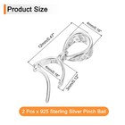 2pcs 925 Sterling Silver Pinch Bail 12mm Pendant Bail Clasp Connector Silver