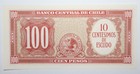 Chile 10 Centesimos On 100 Pesos Banknote Unc Uncirculated