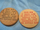 1957 Buffalo  Ny - 125th Anniversary Wooden Nickel - Token  2 Varieties